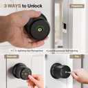 ThorBolt G1 Fingerprint Door Knob Lock with Keypad Biometric Door Knob Auto-Lock 4* AAA Alkaline Batteries Interior Door Lock for Bedroom, Garage, Office, Pantry Door Black