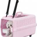 RIZZARI Hard-Sided Carrier: Opening Top Rolling Crate Ventilated 25 lbs