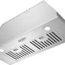 Hermitlux 30 inch Built-in/Insert Range Hood, 600 CFM 3 Speed Vent Hood, Ducted/Ductless Convertible, Stainless Steel Range Hoods with Bright LED Light, Baffle Filters and Charcoal Filters