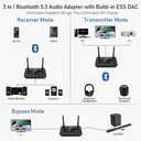 1Mii B03Pro Bluetooth 5.3 Transmitter Receiver for Home Stereo TV, HiFi Wireless Audio Adapter with Audiophile DAC & AptX HD/Low Latency, Long Range, Optical RCA AUX 3.5mm Outputs/Inputs (Black1)