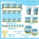 Hello Spring Birthday Party Decorations-Barnyard Party Decorations with Little Blue Truck Tablecloth,Gnome Paper Plates,Cups,Wildflower Napkins,and Banner,20 Guests Barn Cars Theme Kit Party Supplies