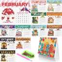 Saillong 2026 Diamond Art Desk Calendar DIY Standing Diamond Painting Calendar Gift Ornament Monthly Flip Planner from Jan 2026 to Dec 12 Month Home Office Desk Decoration for Gifts