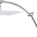 Hibbent All Metal 16'' Shower Head Extension Arm Solid Brass Flexible Height & Angle Adjustable Shower Arm Extender with Lock Joint, Universal Connection Stainless Steel Pipe Height Extending, Chrome