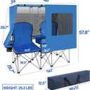 Portable Double Camping Chair with Canopy Shade,Heavy Duty Beach Chairs for Adults,Folding Beach Chair with Cooler Bag for Sports Backyard Fishing OutsideBlue, 60 inches x 36 inches x 54 inches