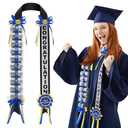 Lyrow Graduation Money Lei Class of 2025 Double Braided Lei Gift Graduation Cash Gifts Pull Ideas for High School College Party Supplies(Blue)