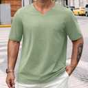 NIASHOT Mens T Shirts Short Sleeve Classic V Neck T-Shirt Casual Summer Basic Tee Shirt (XL)