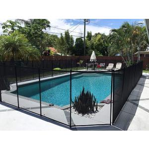 WaterWarden Safety Fence for Inground Pool 4 x 24 ft, Guards Children and Pets, UL Certified to ASTM F2288, 4 Foot Tall Removable Protection Barrier, Hardware Included, 2 Sets of 4'x12', Black