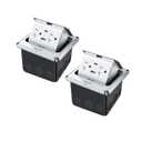 JACEPFY Floor Pop Up Outlet, Pop Up Waterproof Floor Electrical Box with 4.8A USB Chargers and 2 Outlet Receptacle Stainless Steel Cover (Type-C Silver 2pack)