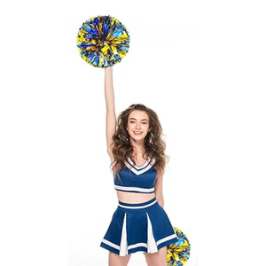 24 
 pom poms Cheer,pom poms Cheerleading with Finger Holes Metallic Foil Cheer Pom Pomsfor Dance, Matches (Black Red Silver) (Blue Gold)
