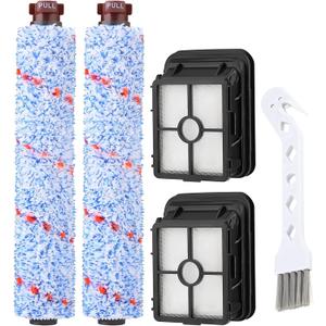Brush Filter Replacement for Bissell CrossWave Floor and Area Rug Cleaner 3888A 2306A 1785 Serie, 2 Multi Surface Brush 1868 + 2 Filter 1866, Compare to Part 1608683,160-8683,1608684 (Blue 2 pack)