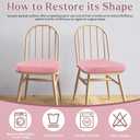 4 Pack Pink Chair Cushions with Ties Removable Covers, D-Shape Dining Kitchen Chair Seat Pads Non Slip 17"x16"