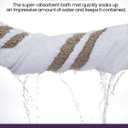 DEXI Oval Bath Mats for Bathroom, 24x43 Absorbent Bath Mat, Washable Microfiber Bathroom Rug with Non Slip Backing for Shower Floor, Beige