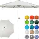 Blissun 10FT Outdoor Patio Umbrella, Outdoor Table Umbrella, Yard Umbrella, Market Umbrella with 8 Sturdy Ribs, Push Button Tilt and Crank