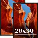 20x30 Picture Frame Set of 2, 20 x 30 Black Picture Frame with HD Plexiglas, 20 by 30 Poster Frame, Display Frame for Vertical or Horizontal, Presenting Spatial Aesthetics-Form & Light Series