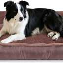 Dog Bed for Medium Dogs, Durable Comfortable Pet Bed Up to 30/50/90/100 lbs, Self-Warming and Washable (Large (31"x24"x7"), Brown)