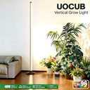 2 Pack LED Grow Lights for Indoor Plants Full Spectrum, 48W 65 Inch Plant Lights for Seed Starting with Timer and 10 Level Dimmable Standing Plant Growing Lamp for Greenhouse with Hanging Accessories