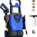 Electric Pressure Washer - 5000PSI Max 3.4GPM Power Washer Electric Powered with 20FT Hose, 4 Nozzles, Foam Cannon, Power Washer for Cars, Patios, Driveways