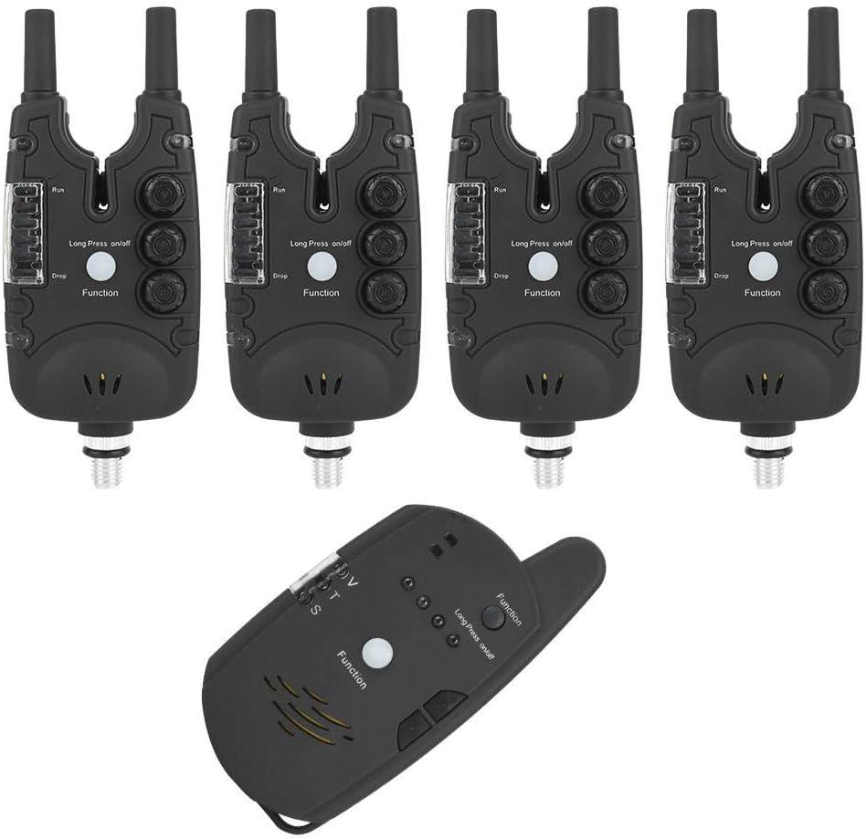 Digital Carp Fishing Bite Alarm Alert Light Warning Fishing Finder with 4 Launcher and 1 Receiver