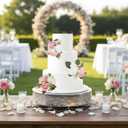 Wedding Cake Toppers Decorations - 23 Pcs Faux Flowers Cake Decorations, Cakes Decor Floral for Engagement Wedding Anniversary Birthday Bridal Baby Shower Party Supplies