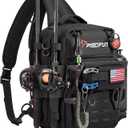 Piscifun Fishing Tackle Backpack, Convertible Sling or Waist Pack, 16-Pocket Storage Gear Bag with 2 Rod Holders & Rain Cover