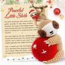 Sloth Ornament - Sloth Ornaments for Christmas Tree, Animal Ornaments - Animal Lovers Gifts for Women - Christmas Crochet Ornament & Card