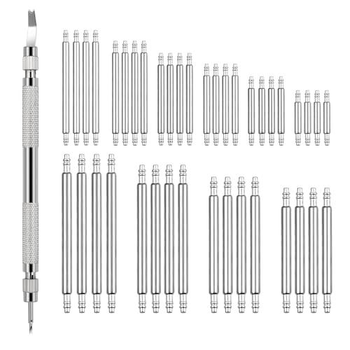 Aeaocvo 41 PCS Watch Pins Replacement Kit with Spring Bar Tool, Watch Band Pins with 40pcs Heavy Duty Stainless Steel Watch Pins, for Watch Repair and Watch Band Removal