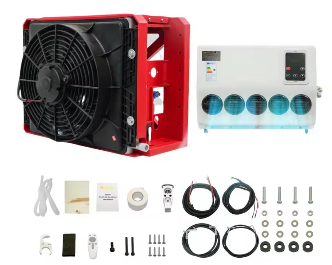 12V/24V Electric Car Parking Air Conditioning Split Air Conditioner Refrigeration System For Parking Large Trucks Car Rooftop