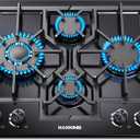 24 Inch Gas Cooktop, 4 Burner Built-In, Natural Gas Preset