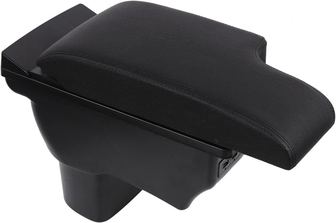 T TGBROS Custom Fit for Car Armrest Box 20112017 Nissan Juke Accessories Storage Center Console Double Layer Armrest Organizer Box 3 USB Port Black with Black