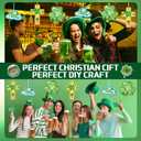 Gersoniel 24 Sets St. Patrick's Day Shamrock Cross Cloud Tissue Paper Crafts Irish Celtic Trinity Symbols DIY Art and Craft Kits with Stickers for Spring Family Sunday Church DIY Projects Decorations