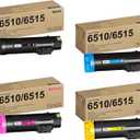 Phaser 6510 Toner: Workcentre 6515 Toner - Replacement for Xerox 6515 Toner Phaser 6510 Toner | 106r03480 for Xerox workcentre 6515 Toner, Black Cyan Magenta Yellow, 4 Pack with Chip