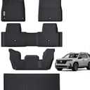 Floor Mats & Trunk Mat for 2023 2024 2025 Honda Pilot Sport/Touring/Elite/TrailSport/EX-LTPE All Weather Protection Car Floor Liners with Cargo Liners- Black