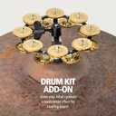 Hihat Tambourine Jingle Effect, Hammered Solid Brass  NOT MADE IN CHINA  Mountable on Any Pull Rod, 2-YEAR WARRANTY (Double Row)