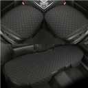 3PCS Set Car Seat Cushion for Front and Back Seat, 3D Soft Linen Breathable Auto Seat Cover, Comfort Non-Slip Rubber Bottom, Car Seat Protector Pad Universal for Office Chair, Home, Black
