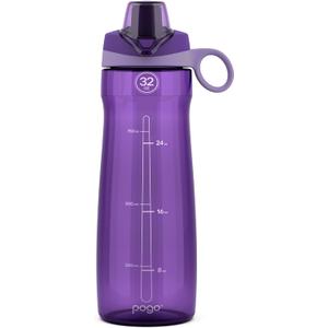 Pogo Plastic Water Bottle with Chug Lid and Carry Handle, Reusable, BPA Free, Dishwasher Safe, Perfect for Travel, School, Outdoors, and Gym | 18oz, 32oz, 40oz, 64oz (Purple)
