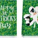 XCHI Green Shamrocks Clovers Cats Happy St. Patrick's Day Kitchen Towels Dish Towels 18x26 Inch Home Kitchen Decorations Hand Towels Set of 2 Drying Dishcloth