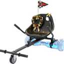 Awwscooter K1 Go-Kart Seat Attachment for Self-Balancing Scooters, Adjustable Frame Fits 6.5"/8"/10" Boards, Easy Install, Kids & Family Fun (Scooter Not Included)Classic Black
