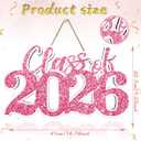 2 x Graduation Decorations Class of 2026 Pink Graduation Decorations Rose Gold Class of 2026 Wooden Sign Graduate Photo Props for Grad Party Supplies