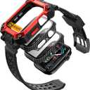 i-Blason 46mm for Apple Watch Series 11/10 Case with Band Multiuse [2X Bumper Cases with Tempered Glass Screen Protector] Heavy Duty Protection Sport Shockproof Rugged Band for AppleWatch 11 46mm, Red