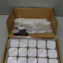 CannaAroma 60 Pack | 7ml Square Jar w/Dual Compartments (3.5ml each compartment) | Cube Jar Glass Container (White-Lid)