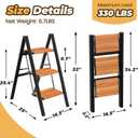 HBTower 3 Step Ladder, Lightweight Aluminum Folding Step Stool