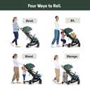 Ingenuity 3D Travelmate Pro Lightweight Travel Stroller with Fold-Away Ride-On Board for Toddlers, Airplane Overhead Bin Compatible, Car Seat Ready, One-Hand Fold