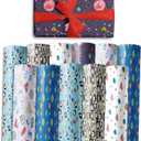 Charon 12 Sheet Cute Hero Birthday Wrapping Paper, 6 Style Mutil Color Festival Art Scrapbook Paper for Men Women Kids Birthday Wedding Baby Shower Halloween Xmas, 20 X 28 Inch (12 Sheet)