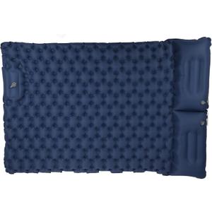 Double Inflatable Camping Sleeping Pad with Pillow - Ergonomic, Waterproof Navy Camping Mat for Outdoor Comfort