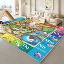 5'3 "x 7'10" ABC Alphabet Mat, Zoo map Carpet, Kids Playroom Rug | English Letter, Non-Slip Washable Rug with Animal, for Kids Room, Home Learning Areas, Toddler Preschool Nursery Classroom