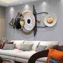 ERMOFAV Wall Decor, Modern Creative Metal Geometric Circular Decor Wall Art, 59"x24" Large 3D Textured Metal Wall Sculptures, Living Room Bedroom Den Aesthetic Wall Art Decor