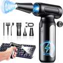 Electric Compressed Air Duster  33,0000 RPM HighSpeed Air Blower Gun, Rechargeable Mini Turbo Fan Cordless for Keyboard, PC, Car, Home & Outdoor Cleaning Dust, Replaces Compressed Air Cans