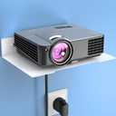 DAWASAPAT Small Projector Shelf,Projector Wall Mount Floating Rack Holder with Cable Ties White