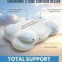 Ergonomic Cloud Neck Pillow Adjustable Memory Foam Cervical Support, Breathable Sleep Pillow for Side, Back, and Stomach Sleepers