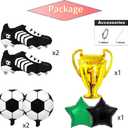 2 x Soccer Party Decoration Balloons, Soccer Balls, Football Sneakers, Trophy, Stars Foil Balloons For Sports Theme Party Supplies, Game Day, Kids Soccer Birthday, Team Celebrations.